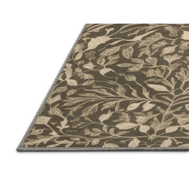 Tapis gris lavable à la machine, Carré 8 pi