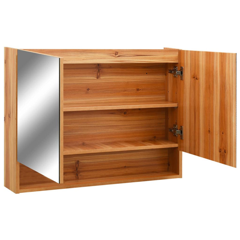 Arnez Glass Wall Bathroom Cabinet, Oak