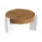 Round Coffee Table, 31.5" Circle Farmhouse Coffee Table, Wood Table And Center Table For Livingroom,White&Brown