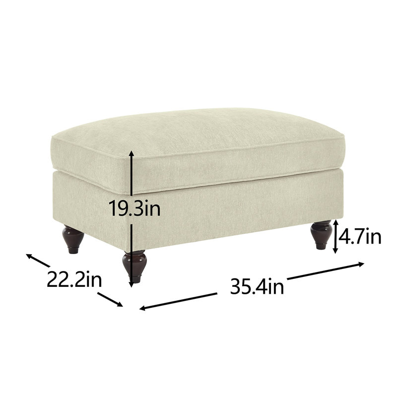 Repose-pieds en chenille beige et blanc, Noir