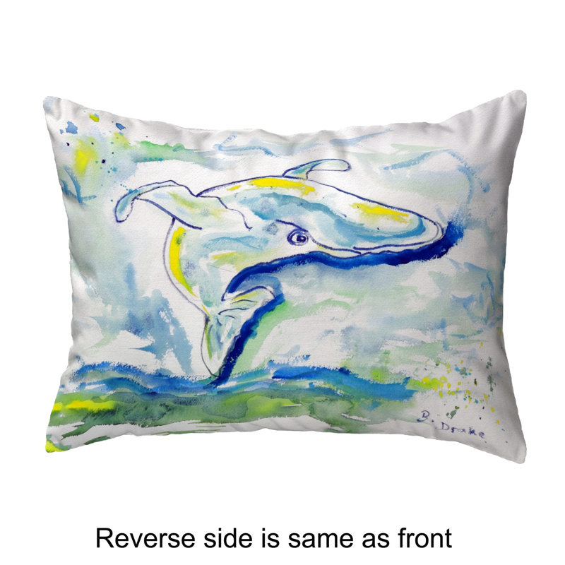  Coussin décoratif intérieur / extérieur Whale, H 11 po x l 14 po x P 5 po
