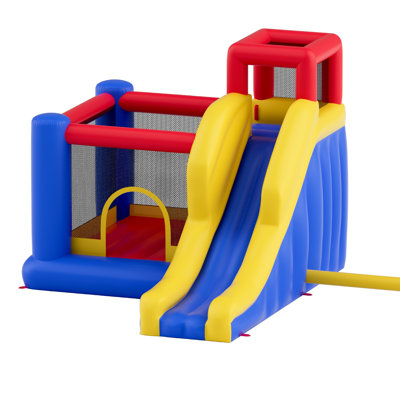 Jeu gonflable gonflable, trampoline de jeu extérieur de haute qualité, sauteur sauteur avec souffleur, glissade et sac de rangement, château gonflable familial pour enfants de 3 à 8 ans, 134 x 102 x 91 pouces