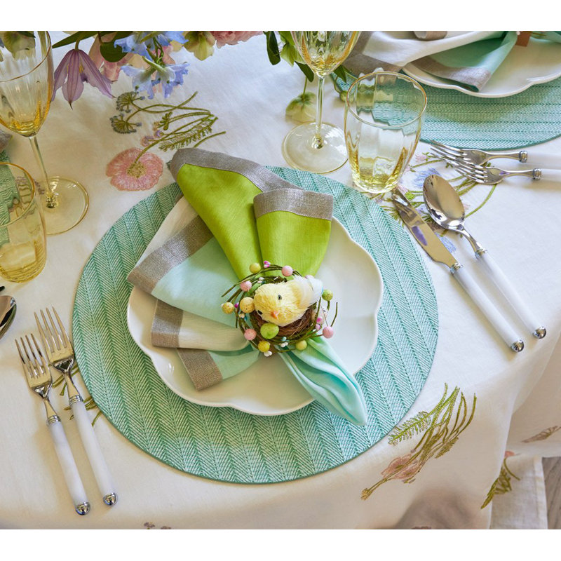 Dip Dye Linen Napkin, Blue/Green