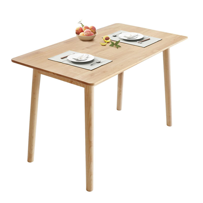 Solid Wood Dining Table Small Rectangle Kitchen Table For Small Spaces, 47" Mid Century Modern Natural Wooden Dinning Tables, Solid Wood Desk Oak Dinner Tables For Dining Room, Kitchen