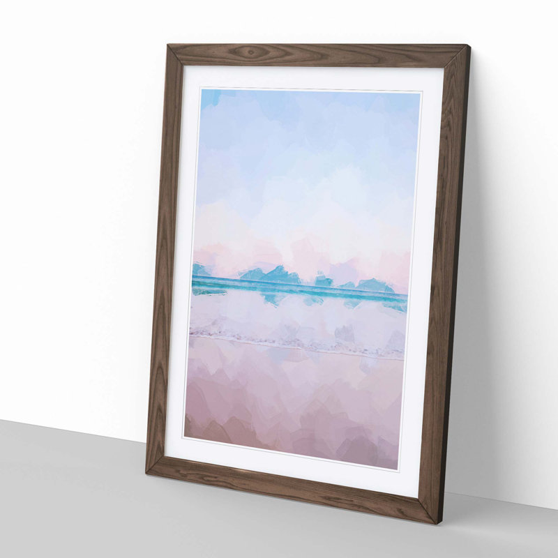 Luz Beach in Portugal in Abstract - Picture Frame Graphic Art Print, Walnut, 76cm H x 50cm W x 2cm D