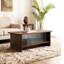 Table basse moderne de 47 po avec rangement coulissant en verre pour porte de salon, chambre à coucher et table de bureau-314400288