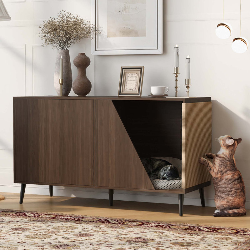 Charmante maison pour chat en bois avec de multiples fonctionnalités pour un confort félin
