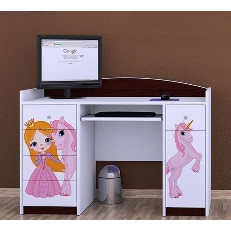 Hirsche 125cm Computer Desk, Dark Brown