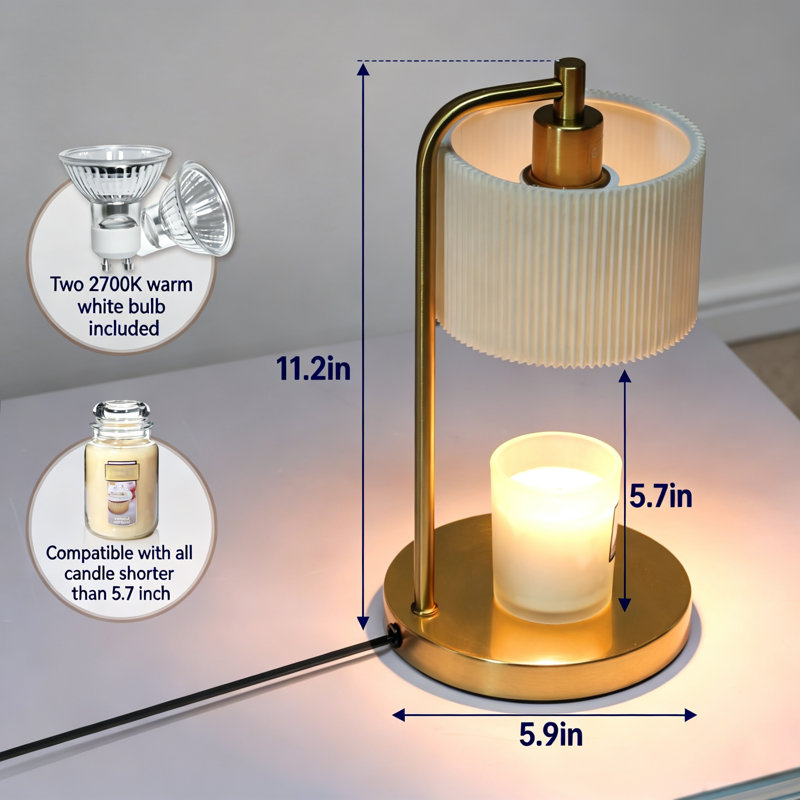 Candle Warmer Lamp with Timer, Dimmable Wax Warmer Lamp Candle Lamp,(Gold), Gold