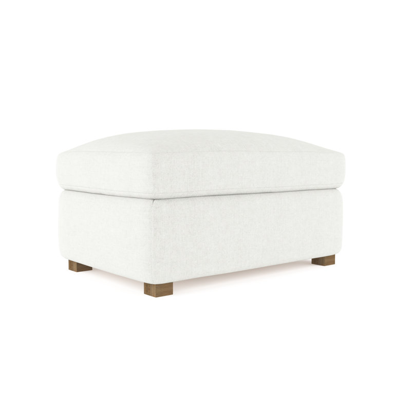 Repose-pieds Madison, Velours moelleux blanc, Patiné