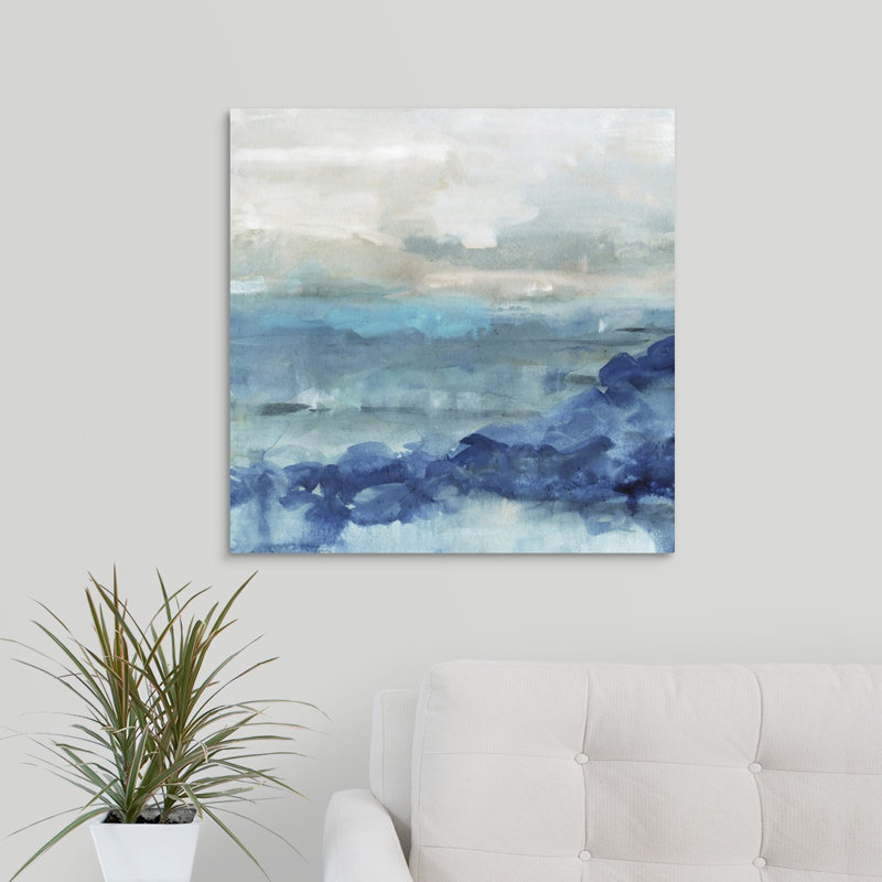 «Sea Swell I», peinture sur toile, Toile tendue, H 20 po x l 20 po, Sans cadre