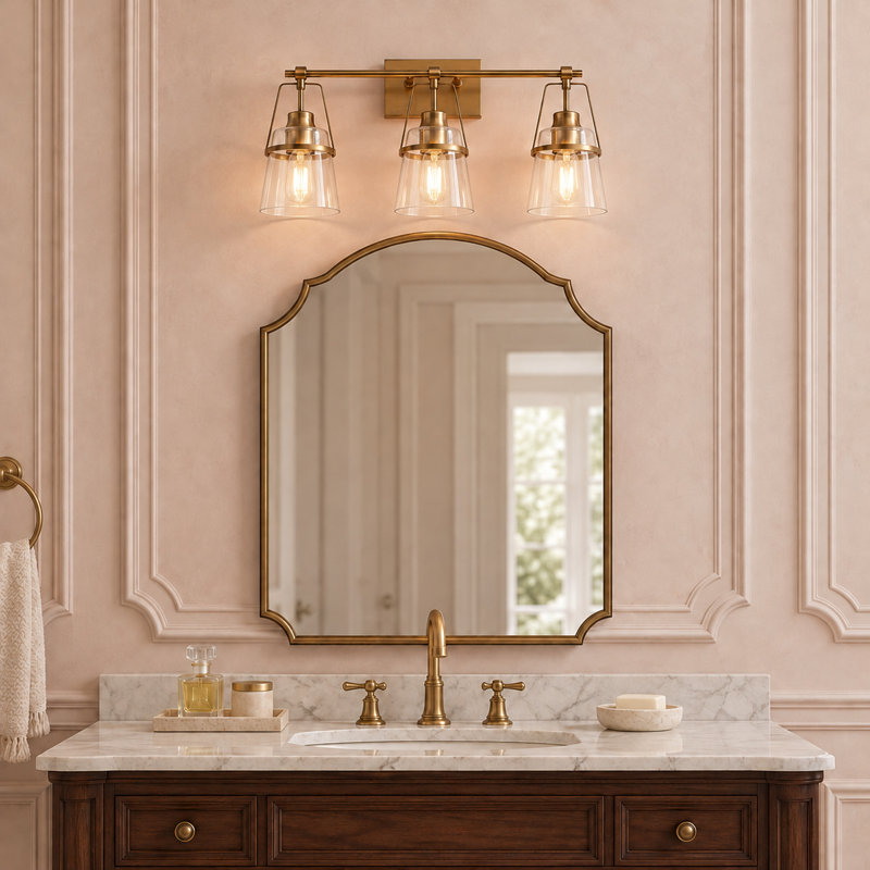 21.2" W 3-Light Dimmable Iron Vanity Light 
