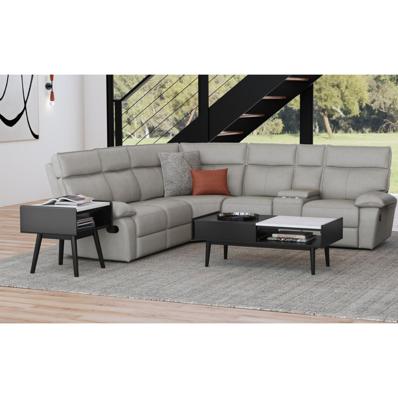 Table d'appoint Indina 3PC en noir-table basse et deux tables de bout, 3 Pieces: Coffee Table, 2 End Tables