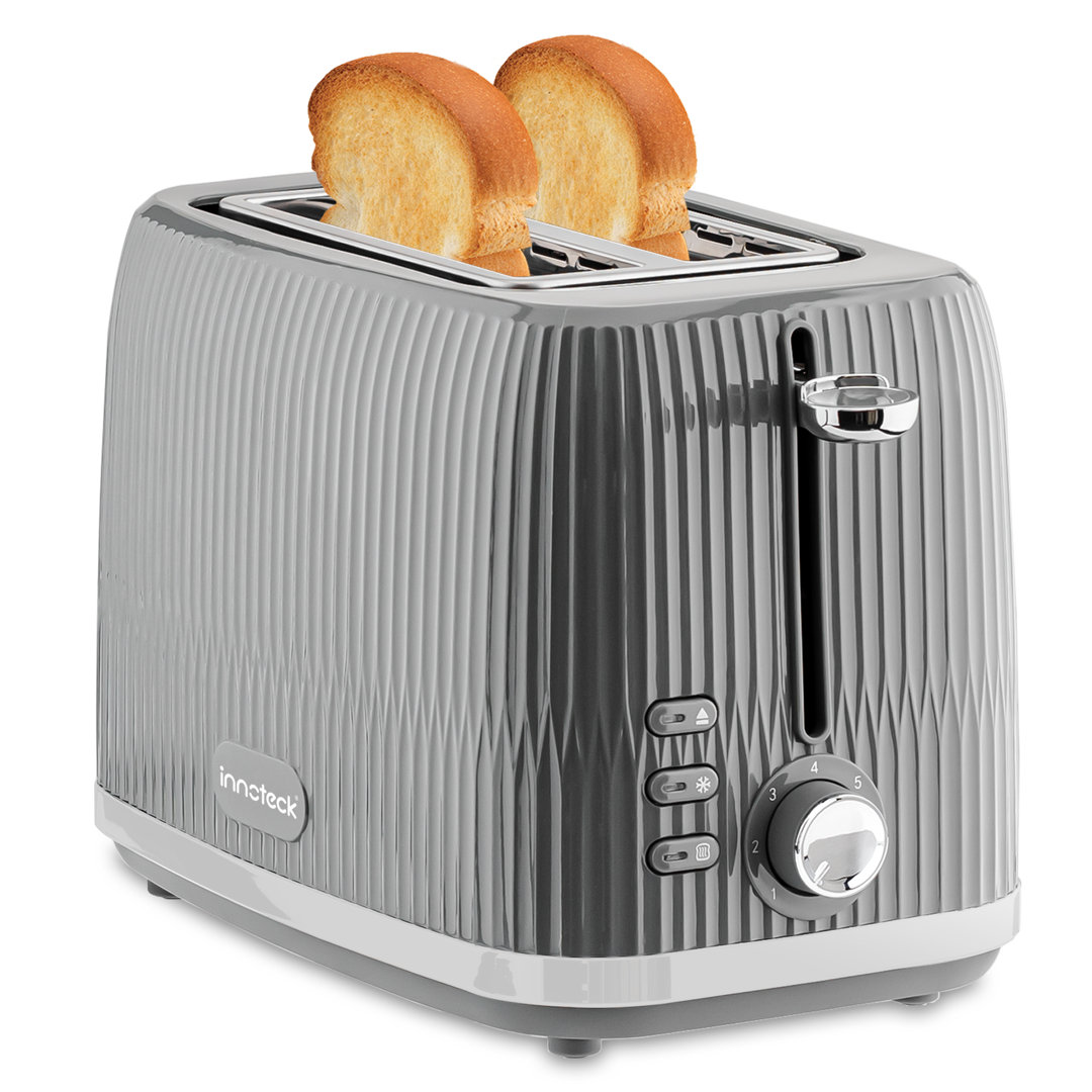 Innoteck - 2 Slice Toaster - 800W - Grey - Stainless Steel - Image 2