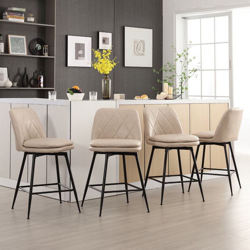 Tabouret de bar et de comptoir Garrey, Tabouret de comptoir (siège d'une hauteur de 26 p, Taupe