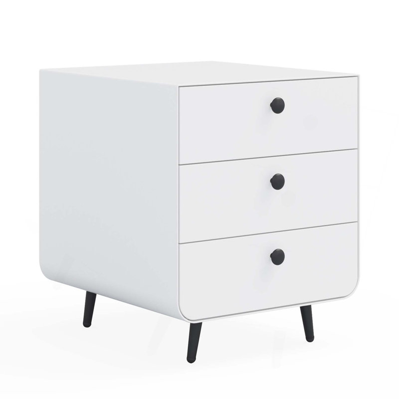 Lesesne 3 - Drawer Nightstand, White