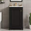 Meuble-lavabo moderne noir de 20 po avec lavabo en céramique, porte à fermeture douce et tablette réglable, rangement compact autoportant-1536962627