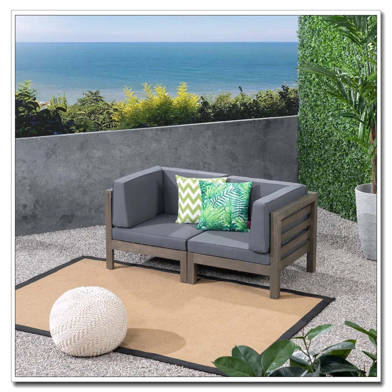 2-Piece LOVE SEAT SET, Dark Gray