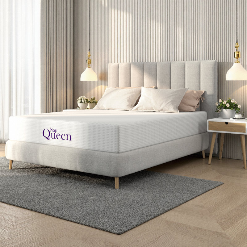 LUMERIS King Size 8 Inch Charcoal Memory Foam Mattress - Medium Firm, Spine Support & Boxed Delivery for Stomach Sleepers, 8"