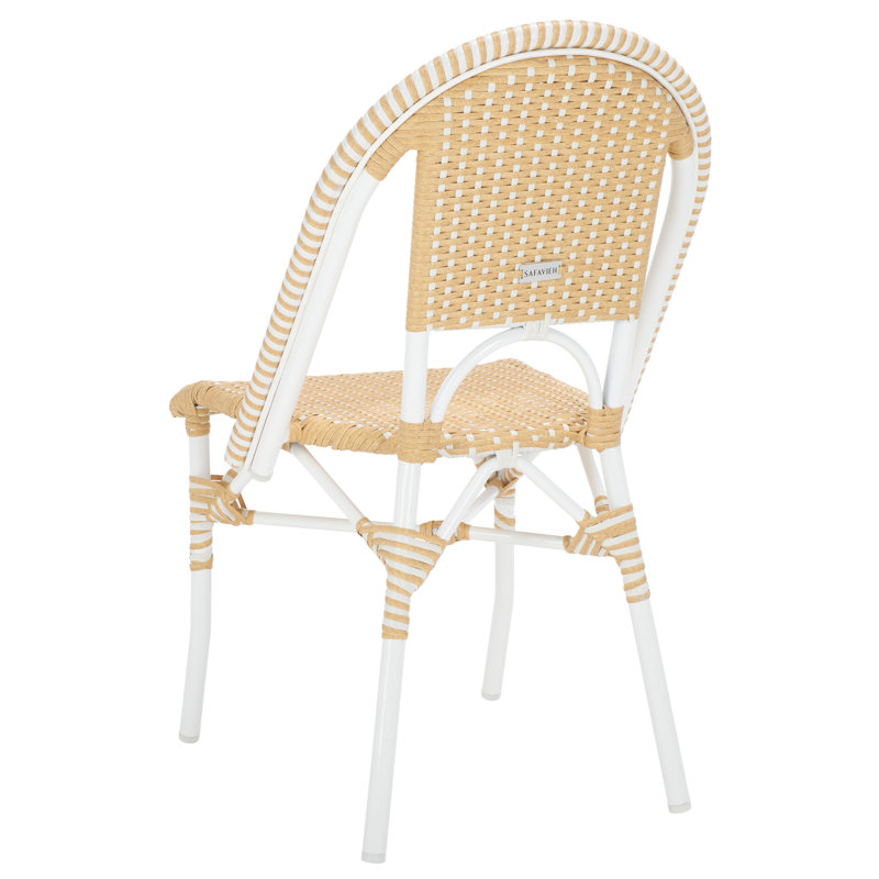 Torino Outdoor Dining Side Chair, Natural Wash/White
