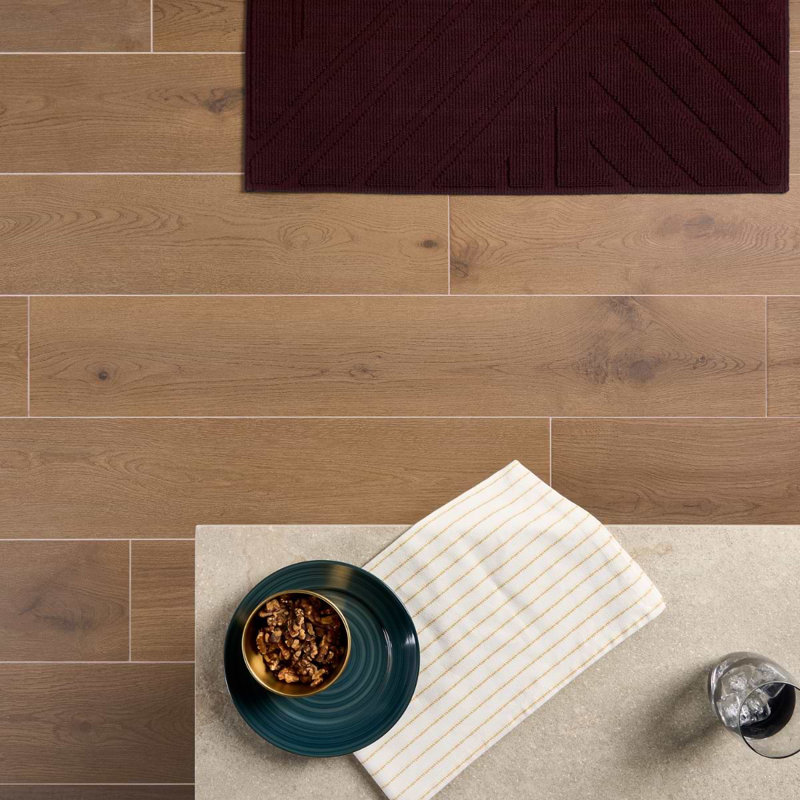 Oaktree Natural 8x48 Wood Look Matte Porcelain Tile, Browned Oak