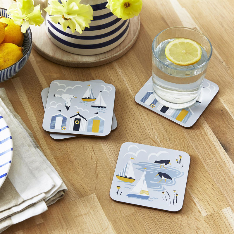 Seashore Square 4 Piece Coaster Set