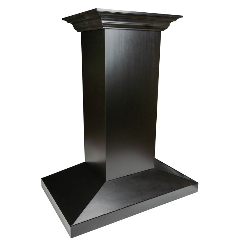 30" Wood 400 CFM Convertible Island Range Hood, Black