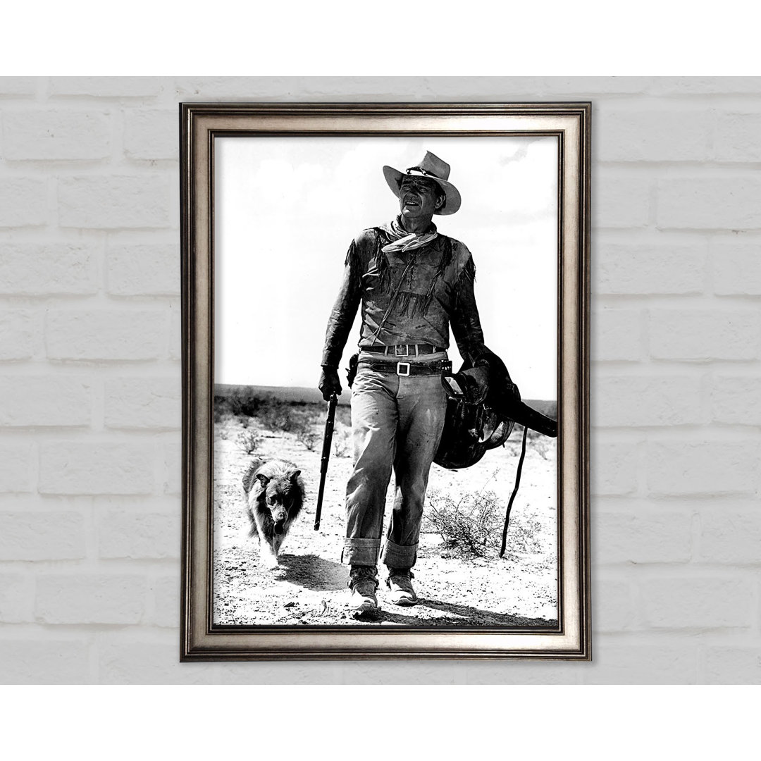 John Wayne mit Hund - Druck