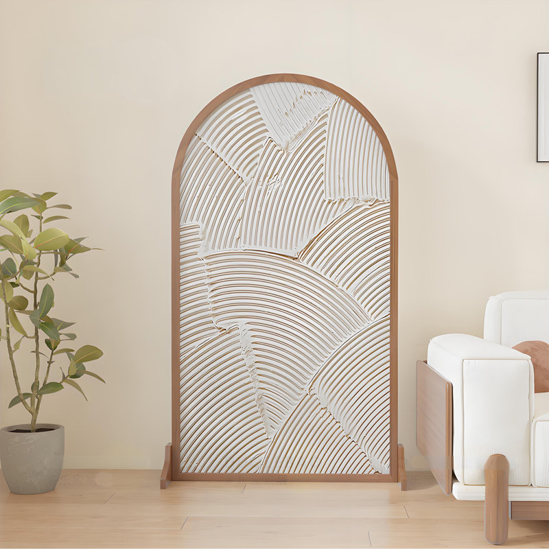 Modern Minimalist Wooden Screen, 78.74" H x 55.12" W x 1.57" D