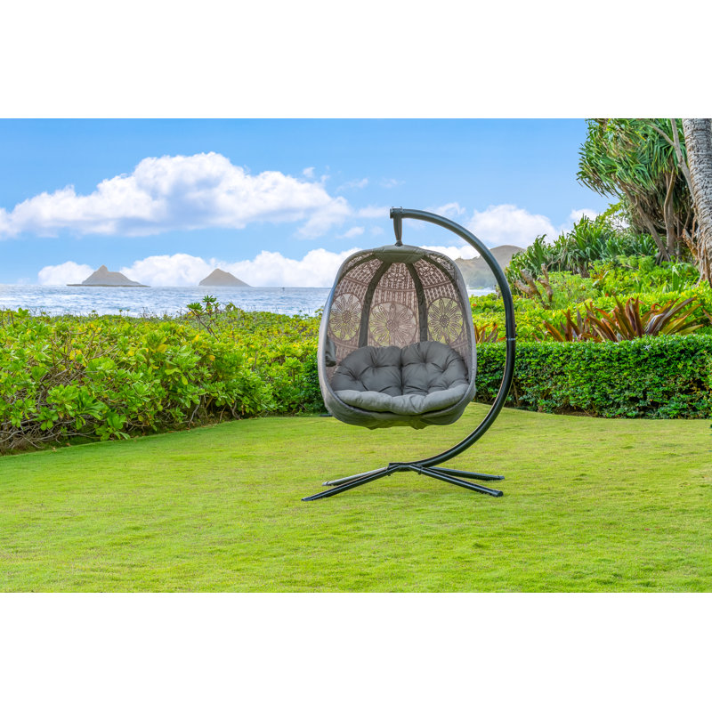 Spanish Gray Hanging Egg Chair with Cushions