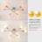 Modern Sputnik Chandelier Semi-Flush Mount Ceiling Light Fixture With Adjustable Arms - 6-Light Industrial Vintage Design For Kitchen, Dining Room, Bedroom & Living Room