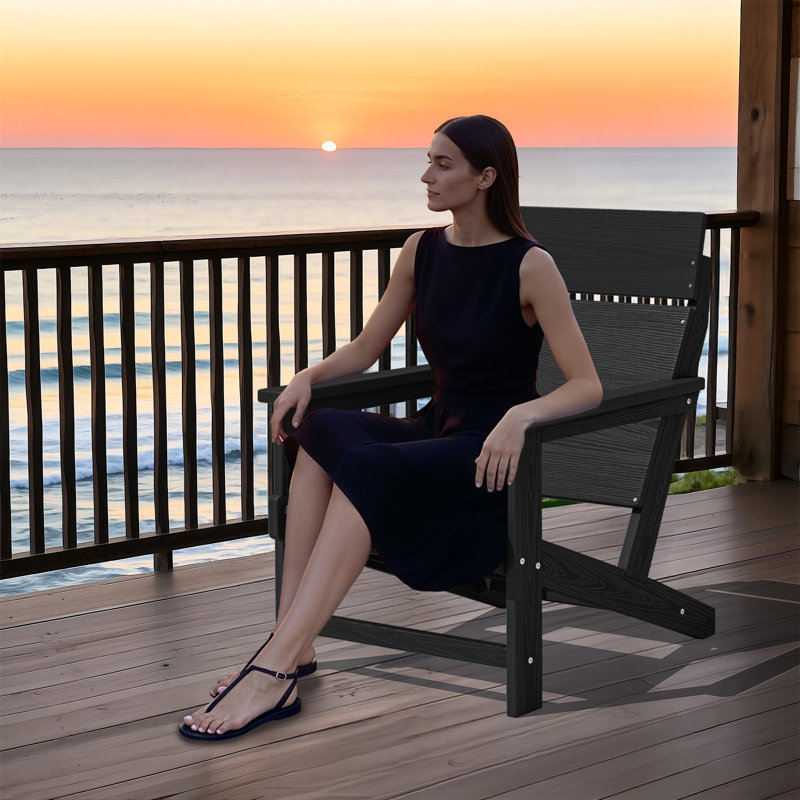 Chaise Adirondack HDPE, Noir