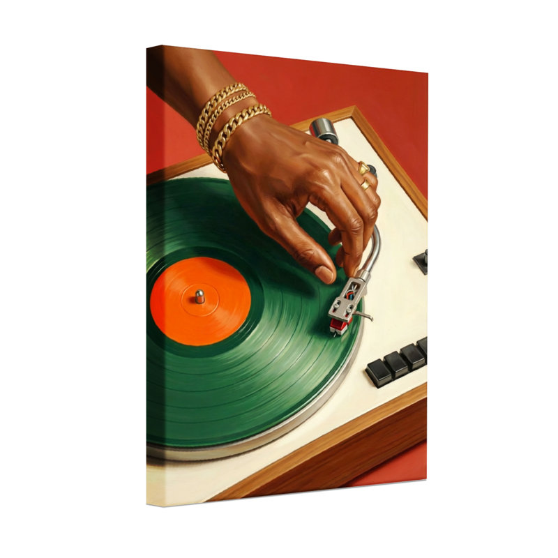 Abstrait main sur vinyle, H 18 po x l 12 po