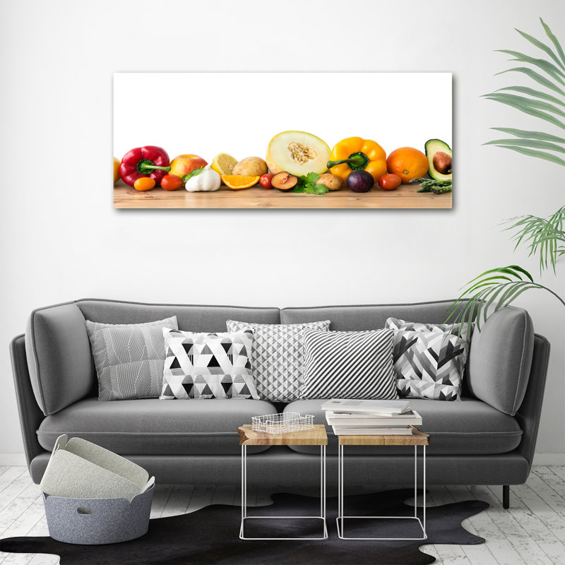 Fruits And Vegetables - No Frame Print on Glass, Canvas, 50cm H x 125cm W x 2cm D