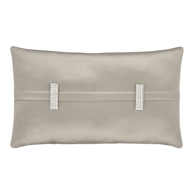 Satinique - Coverlet Boudoir Decorative Throw Pillow, Silver