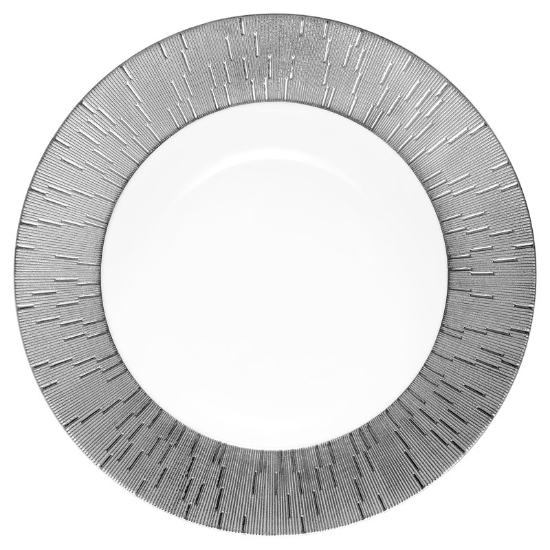 Infini Porcelain Salad/Dessert Plate, Platinum