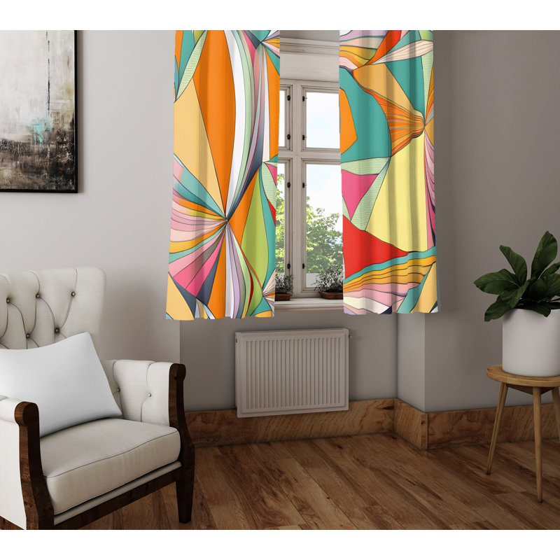 Paire de rideaux semi-transparents en polyester Daryel, L 40 po x L 61 po