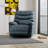 Global Home Swivel Glider Recliner with Manual Footrest In Oslo Sapphire-1761736463