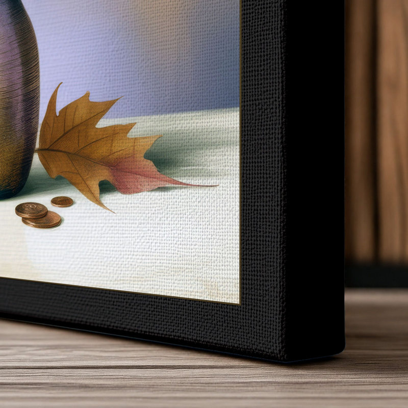 Autumn Cosmos Arrangement Botanical - Wrapped Canvas, 24x16 - 61.0 x 40.6 cm, Black Border