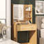 Bureau de coiffeuse avec miroir et lumières, coiffeuse de maquillage avec tiroirs-1603502519