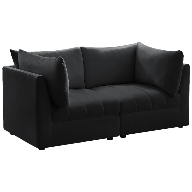 Canapé modulaire Ensoll, Velours noir