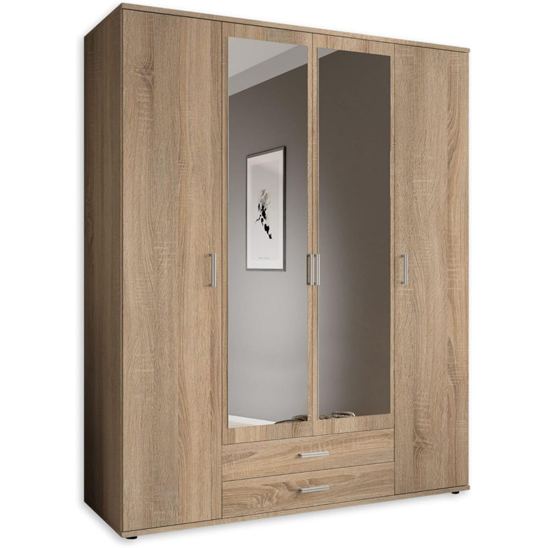 Qirat Manufactured Wood Wardrobe, Oak Sonoma