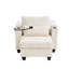 Chaise en velours côtelé beige avec design convertible, charge, porte-gobelets, rangement pour accoudoirs et organisateurs latéraux pour une vie moderne compacte-699441414