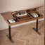 Bureau réglable en bois d'hévéa brun 55,12 po-130088624