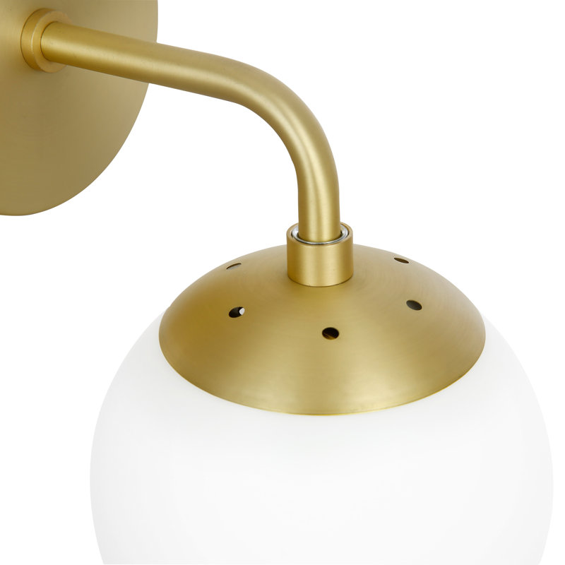 Cournoyer Armed Sconce, Brushed Brass, White
