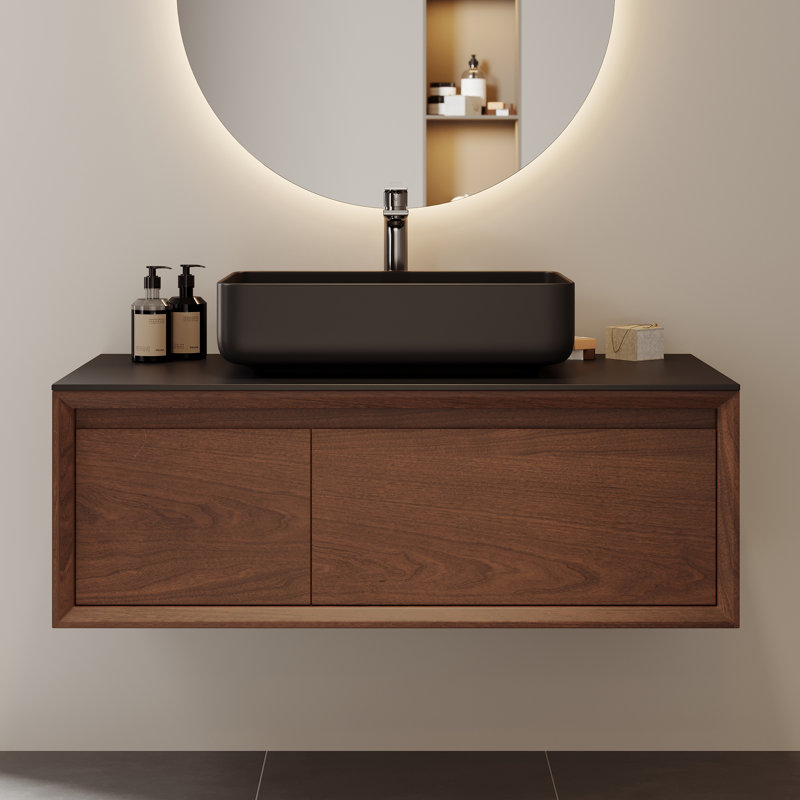 48'' Single Bathroom Vanity, Pre-Assembled Wall Mounted Vanity Solid Wood Cabinets, Floating Vanities with Storage, Bathroom Vanity with Bathroom Sink