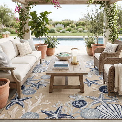 Coastal Coral Durable Performance Indoor/Outdoor Area Rug