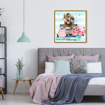 «Doxie Mint Blue», impression sur toile