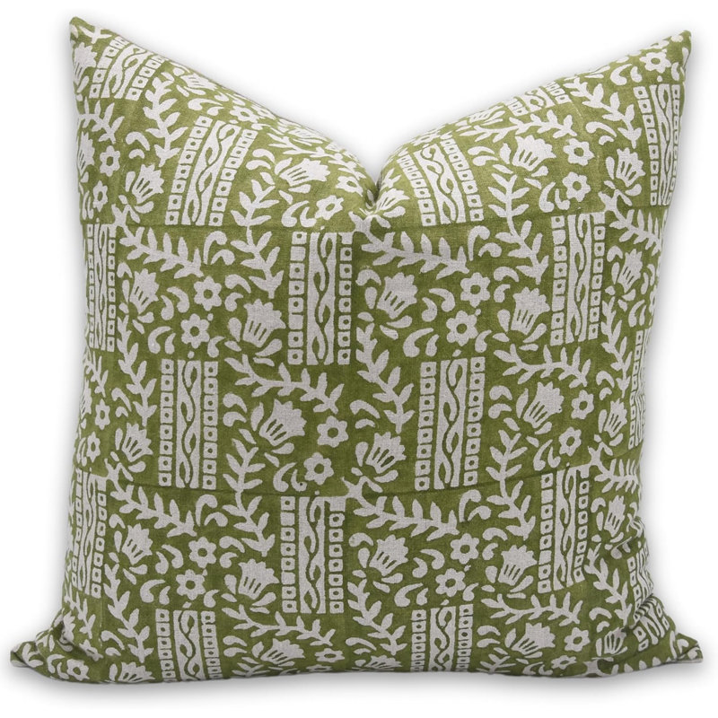Coussin décoratif en lin fait à la main pour canapé, lit et chaises d'appoint Fabividine Nidhivan, 18 po x 18 po, Carré