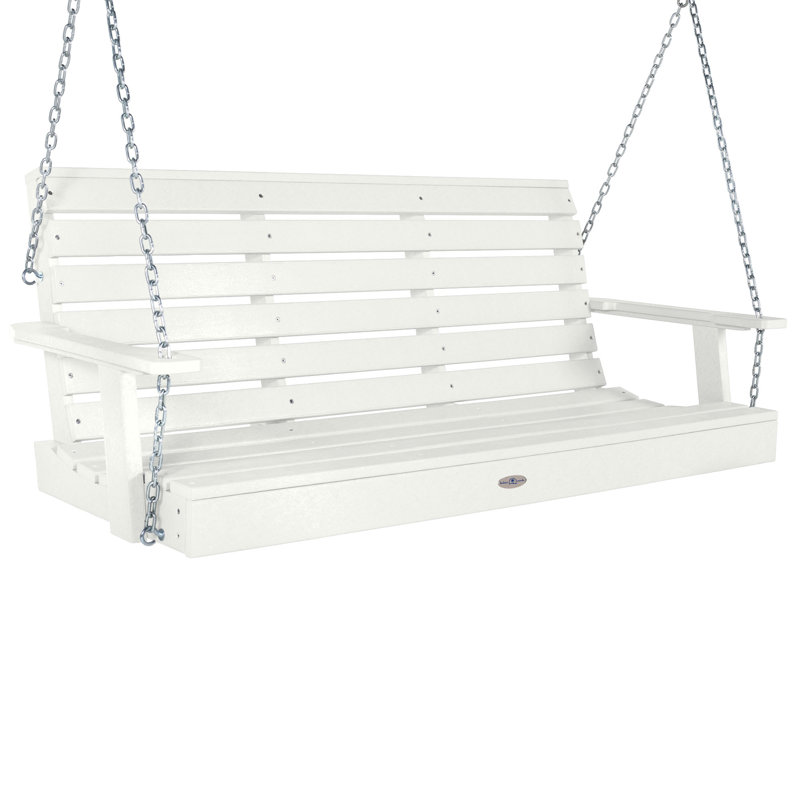 Balancelle de véranda Midderton, 60.37", Blanc noix de coco